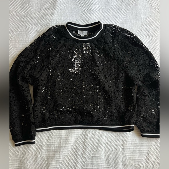 Lucca Couture - Striped Neck Track Boxy Shirt - Picture 1 of 8